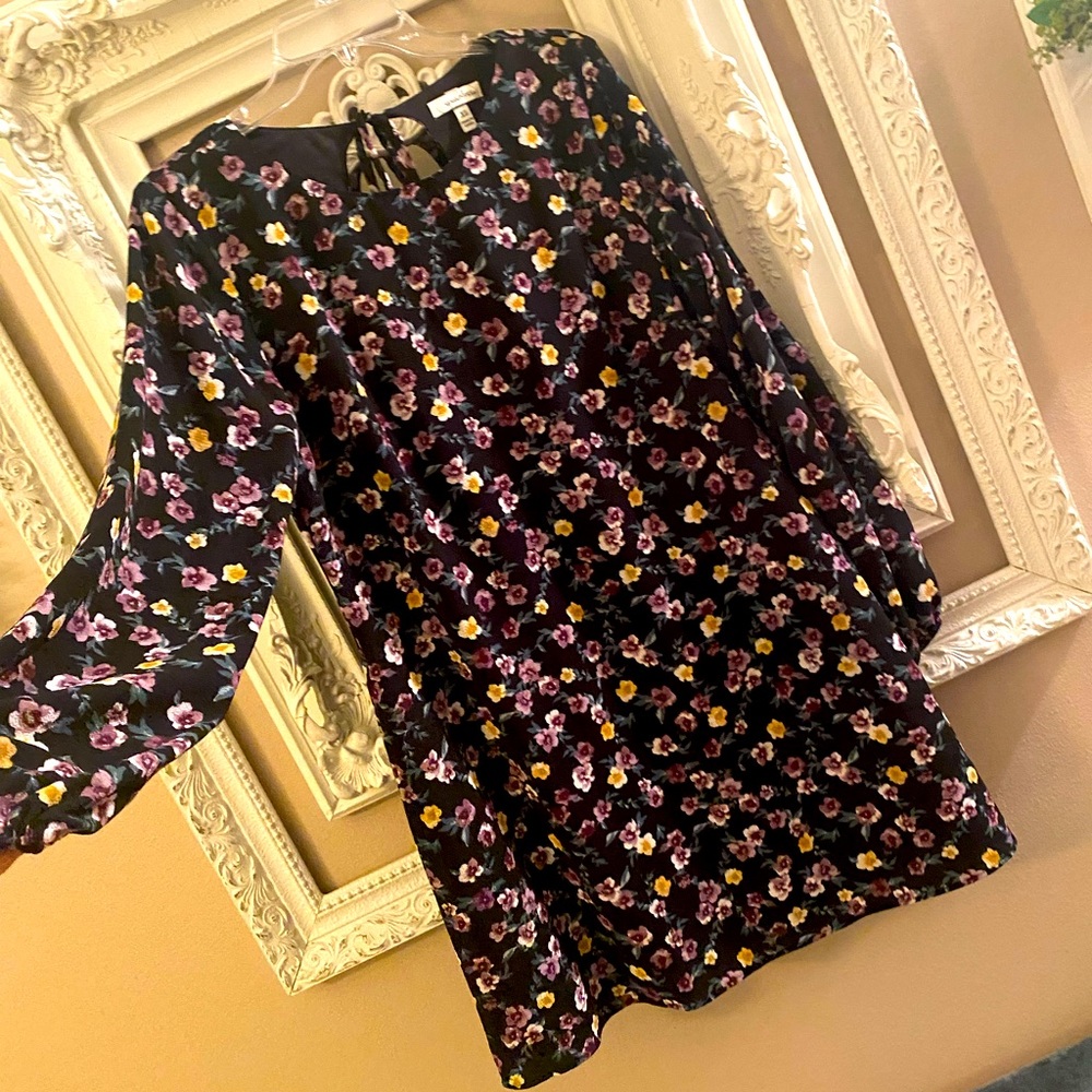 NWT SPEECHLESS BLACK FLORAL LONG SLEEVE DRESS JRS XL